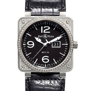 Réplique Bell & Ross Instrument BR 01 Collection - BR 01-96 Haut Diamond cadran noir montre
