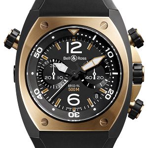 Réplique Bell & Ross Instrument BR Collection 02 - BR 02 Chronographe en or rose et carbone Terminer