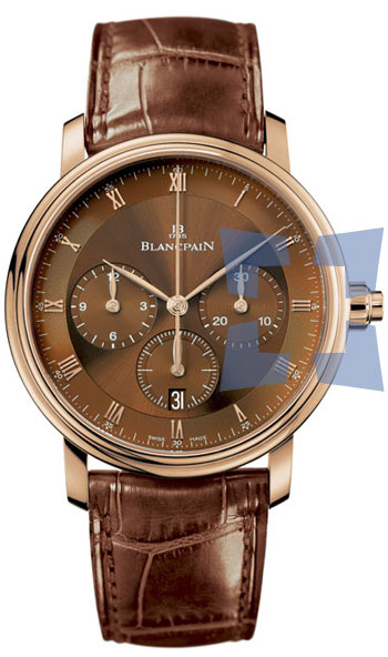 Réplique Blancpain Villeret Chronograph hommes montre 6185.3646.55