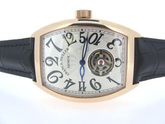 Réplique Franck Muller Casablanca Tourbillon Automatique Movement with White Dial and Gold Case-Black Leather Réplique Franck Muller Casablanca Tourbillon Automatique Movement with White Dial and Gold Case-Black Leather