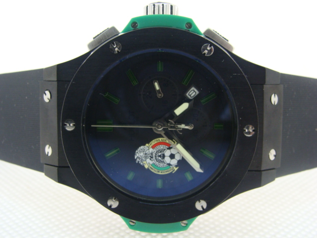 Réplique Hublot Big Bang Chronograph Miyota Quartz Movement Full PVD Case with Black Dial and Black Rubber St