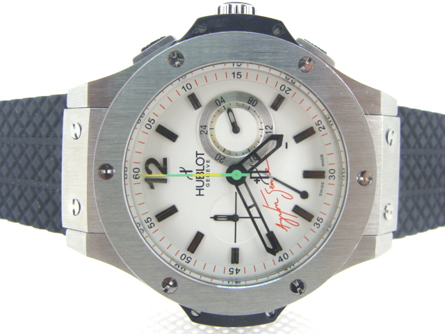 Réplique Hublot Big Bang Chronograph Miyota Quartz Movement Full Steel Case with White Dial-Silver Markers an