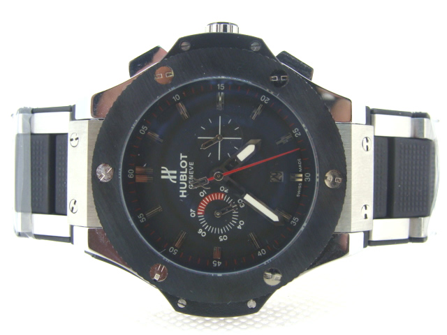 Réplique Hublot Big Bang Swiss Valjoux 7752 Chronograph Movement RG Case with Ceramic Bezel and Black Dial-RG Réplique Hublot Big Bang Swiss Valjoux 7752 Chronograph Movement RG Case with Ceramic Bezel and Black Dial-RG