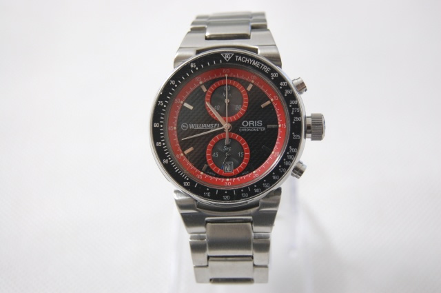 Réplique Oris Williams F1 Team Working Chronograph PVD Case with Black Dial and Bezel-Stainless Steel Strap