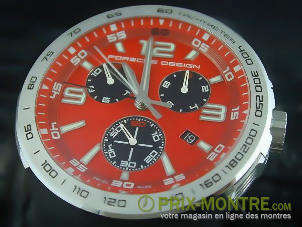 Porsche Design Flat Montres 6320 ss 6 Chrono / RU Qtz Rouge suisse ETA 251.262