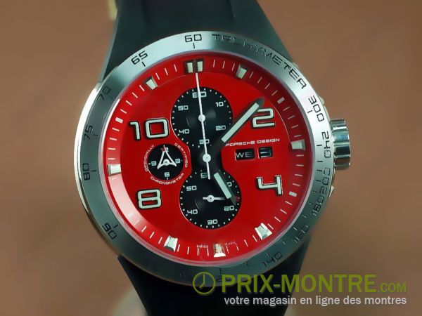 Porsche Design Flat Montres 6340 ss 6 Chrono / Jap RU Red Quartz Chrono