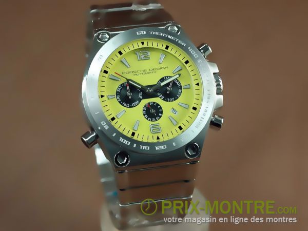 Porsche Design Montres Orshsorro travail Chronographe avec Yellow Dial-AR de revêtement