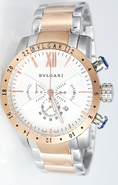 Réplique Replique Bvlgari Bulgari-Bulgari Chronograph hommes montre 66BSSDCH