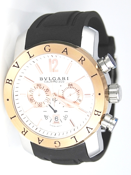 Réplique Replique Bvlgari calibro 414 Automatique with White Stripe Dial and White Case-Small Calendar hommes