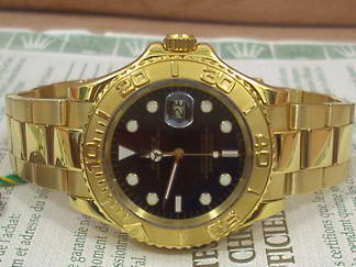 Réplique Replique Replique Rolex Yacht-Master hommes montre Gold - Black 116519WBR