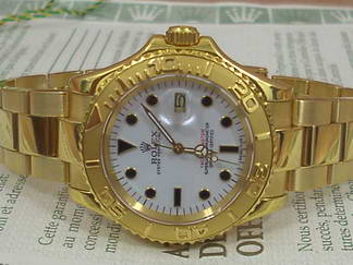 Réplique Replique Replique Rolex Yacht-Master hommes montre Gold - White 116518WBR