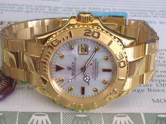 Réplique Replique Replique Rolex Yacht-Master hommes montre Gold - White & Gold Marker 116522WBR