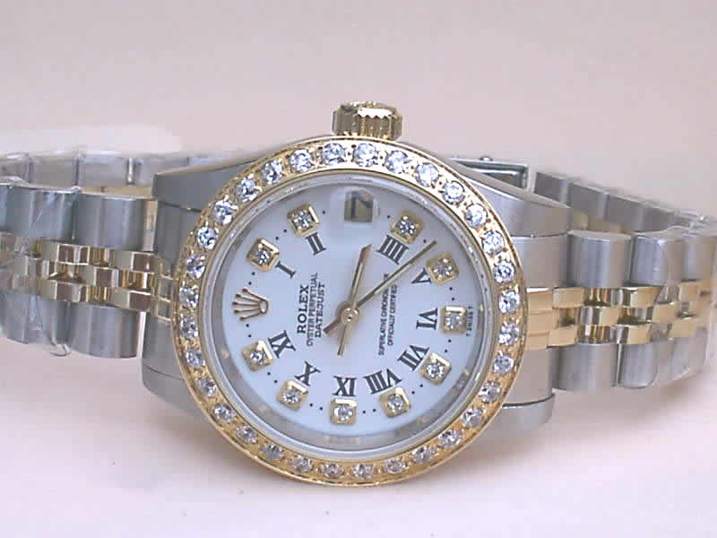 Réplique Replique Rolex Datejusts Jubilee Datejust 18k & SS Diamond bezelWhite dial roman numeral and diam