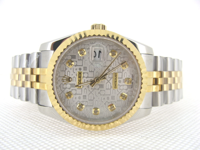 Réplique Replique Rolex Datejusts Jubilee Datejust SS Stainless Steel Silver Computer Dial Diamond Hour marker