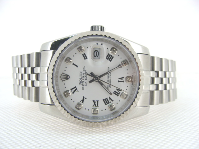 Réplique Replique Rolex Datejusts Jubilee Datejust SS White dial inner rim roman numeral with outer diamond (C