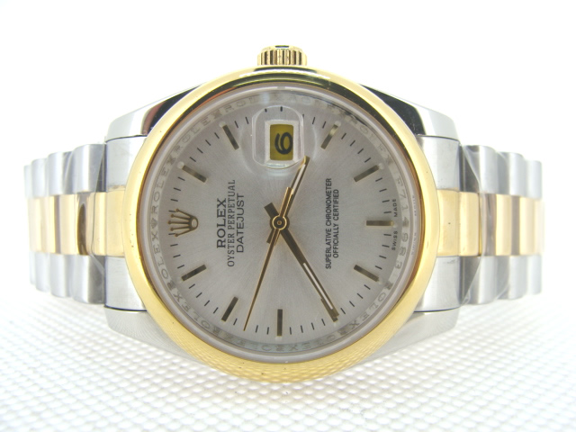 Réplique Replique Rolex Datejusts Oyster Datejust 18k & SS White Dial Bar Hour Markers RX4013 Watches