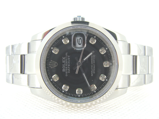 Réplique Replique Rolex Datejusts Oyster Day date Black Dial Diamonds Hour Markers RX4021-1 Watches