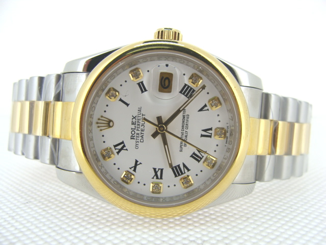 Réplique Replique Rolex Datejusts Oyster Day date White Dial Diamond Hour Markers RX4029-3 Watches