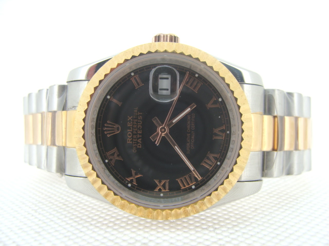 Réplique Replique Rolex Datejusts-Oyster Perpetual Black Dial Number Hour Markers 4