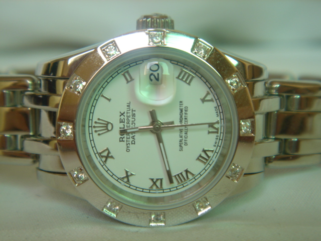 Réplique Replique Rolex Datejusts Pearlmaster White Gold Platinum White Dial Roman Numeral Hour markers RX072
