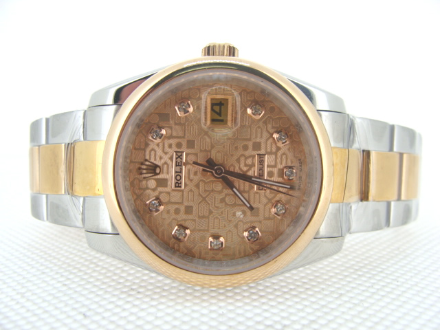 Réplique Replique Rolex Day-Date Champagne Computer Dial Diamond Hour Markers RX4021-G2 Watches