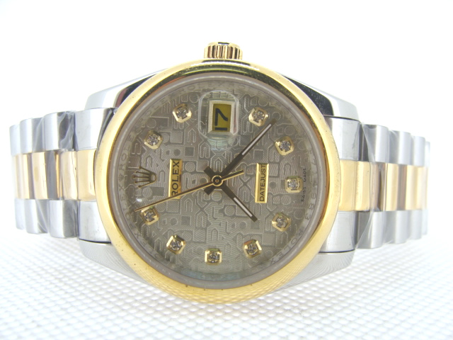 Réplique Replique Rolex Day-Date Gold Computer Dial Diamond Hour Markers RX4021-G1 Watches