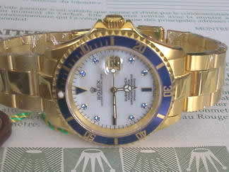 Réplique Replique Rolex Submariner Date hommes montre White Diamond 16624