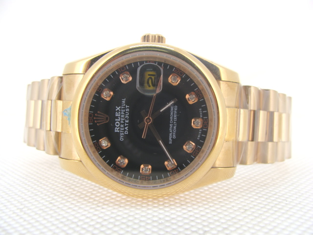 Réplique Replique Swiss Rolex Oyster Perpetual Datejust 18K Gold hommes montre 116235-BKDJ