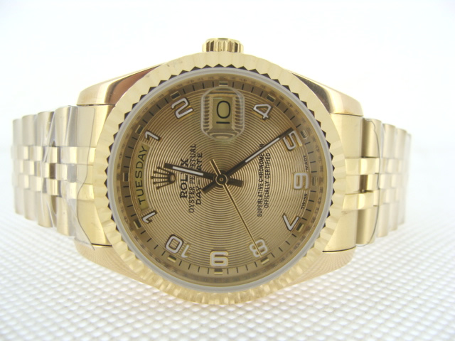 Réplique Rolex Dayjust Automatique Full Gold with White Dial-7012