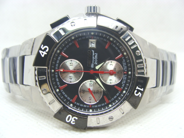 Réplique Seiko Coutura Chronograph Alarm Black hommes montre SNA460