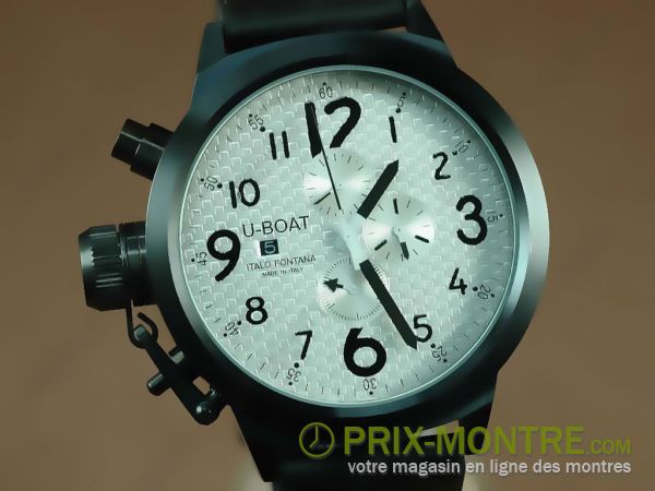 Montres U-Boat Flight Deck 50mm PVD / LE White / Black Jap Quartz Chrono