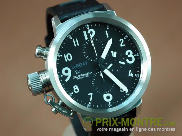 Montres U-Boat Flightdeck SS 50mm / LE Noir / Blanc A-7750 28800bph