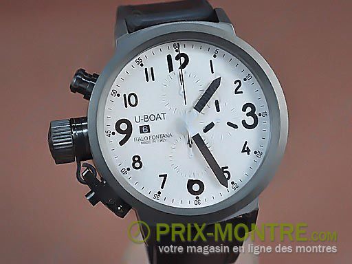 Montres U-Boat Flightdeck SS 50mm / PVD / LE blanc / BLK A-7750 28800b