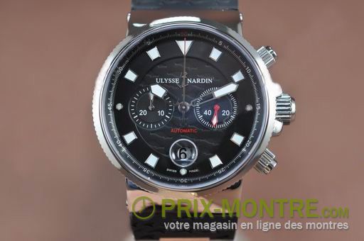 Ulysse Nardin Montres Chronographe SS Marine Blk RU / A-7750sec @ 3