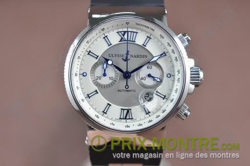 Ulysse Nardin Montres Chronographe Marine SS / RU White A-7750sec @ 3