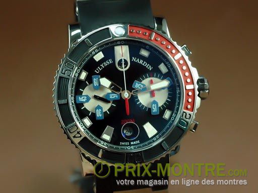 Ulysse Nardin Montres Chrono Blk Maxi Marine / SS-Rouge / A-7750 Blk RU