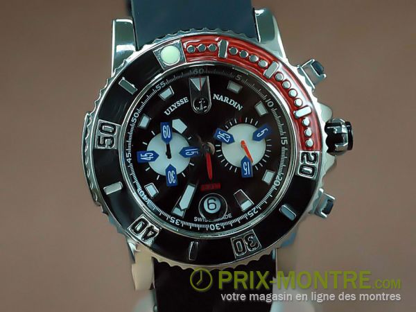 Ulysse Nardin Montres Chrono Blk Maxi Marine / SS Red Blk RU / OS20 quartz