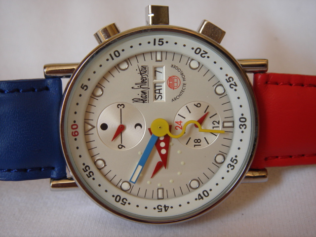 Réplique Watch Alain Silberstein Krono Bauhaus Chronograph Automatic with White Dial Watch-007A