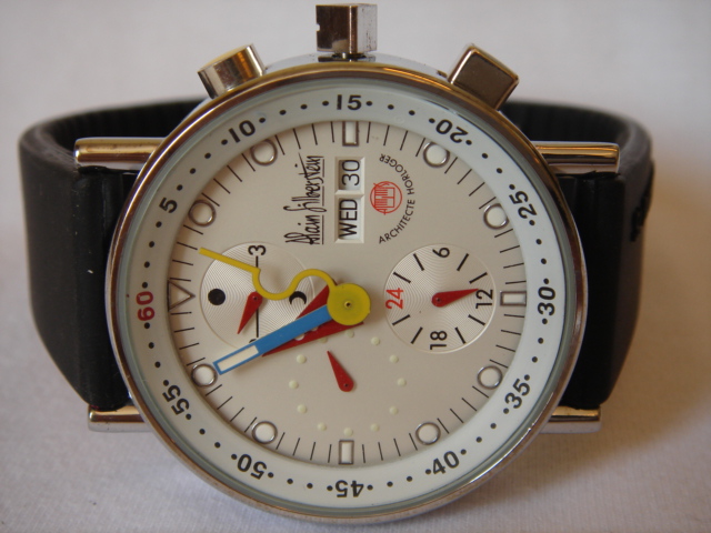 Réplique Watch Alain Silberstein Krono Bauhaus Chronograph Automatic with White Dial Watch-008A
