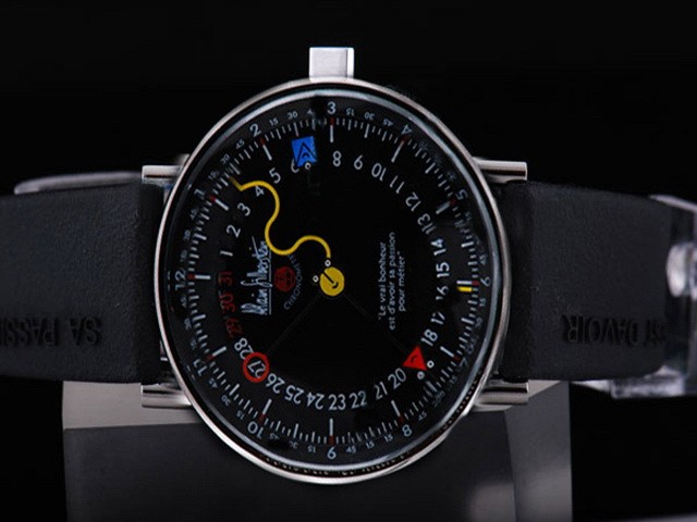Alain Silberstein Black Dial-Rubber Strap Montre