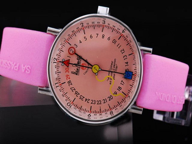 Alain Silberstein Pink Dial and Strap Montre