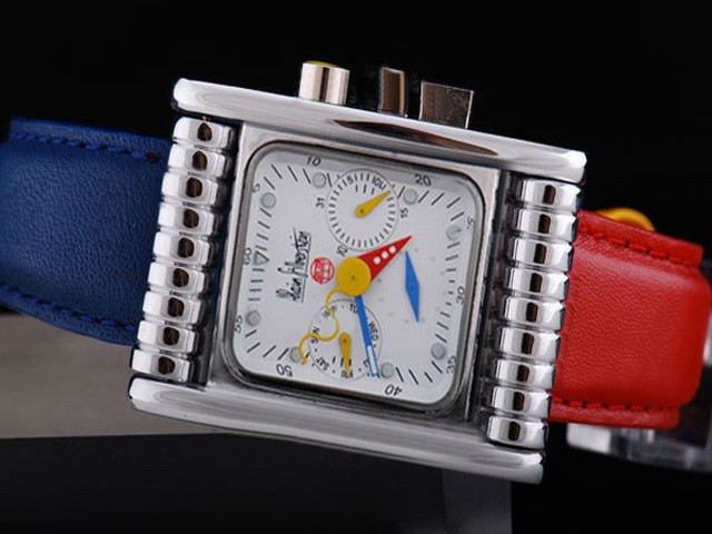 Alain Silberstein Red and Blue Leather Strap Montre