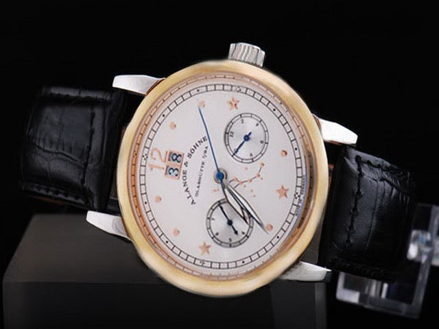 A.Lange&Sohne Gold Case with White Dial Montre