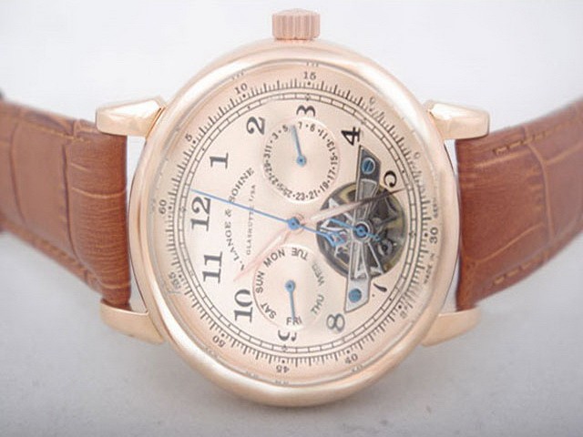 A.Lange&Sohne Rose Gold Case with White Dial Montre