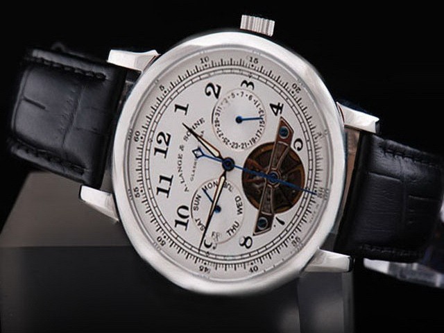 A.Lange&Sohne White Dial and Leather Strap Montre