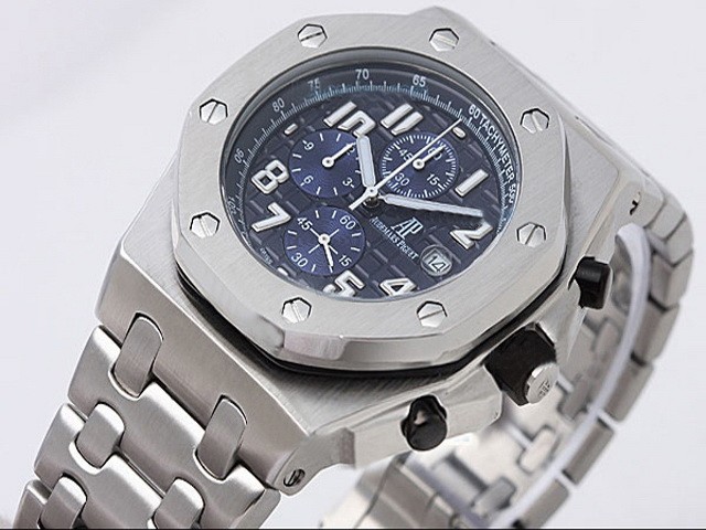 Audemars Piguet Blue Dial and White Marking-SSband Strap Montre