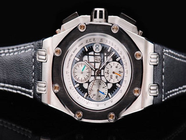 Audemars Piguet Lattice Square Dial and Black Rhombus Case-Black Leather Strap Montre