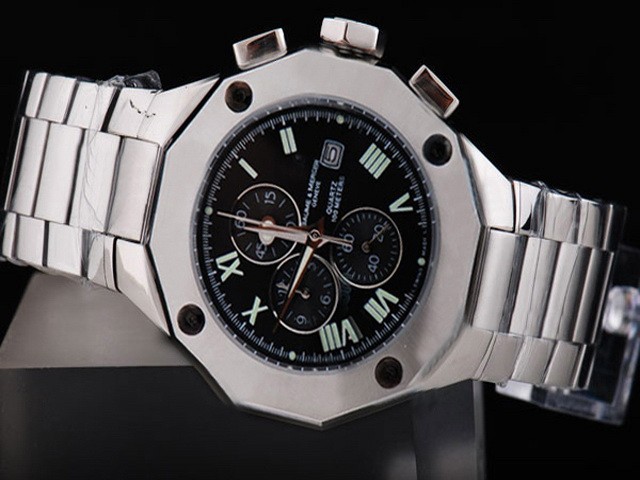 Baume & Mercier Black Bezel with White Dial and SSband Strap Montre