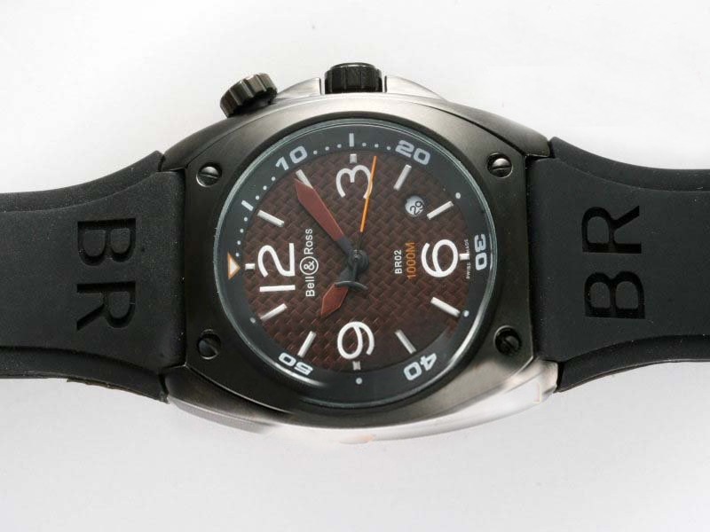 Bell&Ross PVD Case with Brown Carbon Fibre Style Dial Montre