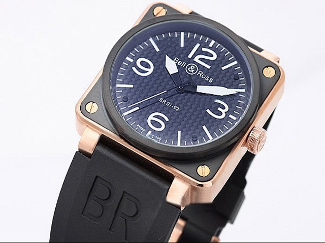 Bell&Ross Rose Gold Case with Blue Dial Montre Bell&Ross Rose Gold Case with Blue Dial Montre